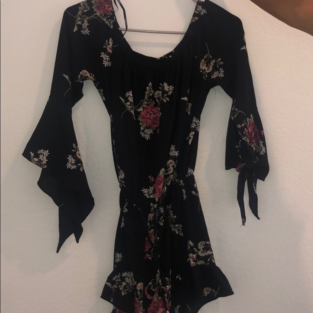 Off Shoulder Long Sleeve Romper